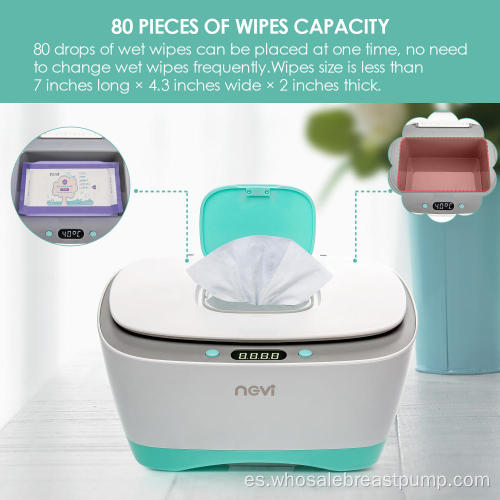 Calentador eléctrico portátil de toallitas húmedas para bebés con dispensador